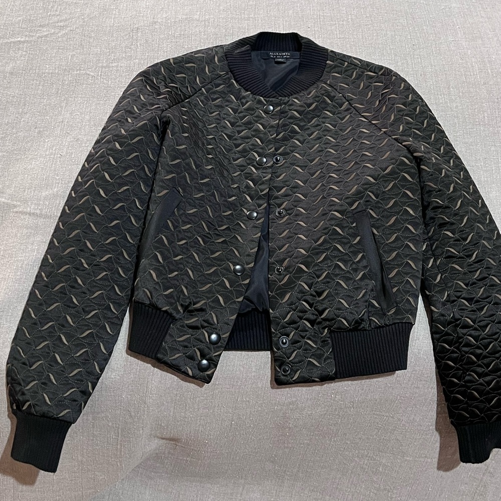 All Saints Satin Embroidered Jacket size 2